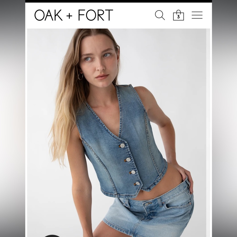 Oak + Fort Denim Vest NEVER WORN